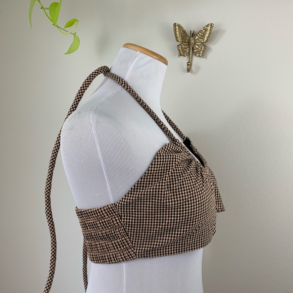 NWT Proenza Schouler White Label Cropped Gingham Halter Bralette - Picture 6 of 12